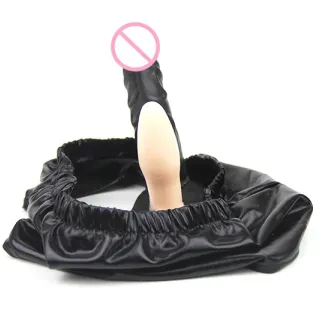 13.5CM ロングディルドブリーフ オナニー 女性用 ブラック ショーツ 下着 ブリーフ ディルド プラグ&アナルプラグ付き 大人のセックス玩具