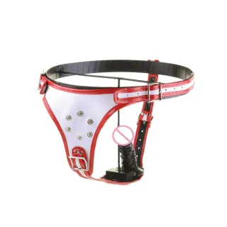 Dildo Pants Damen Gay Keuschheitsgürtel Trägerloser Strap-on Dildo Harness Lesben Strapon Sexspielzeug für Frauen Männer Leder Unterhose