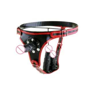 Black Emperor SM Lederhose zum Anziehen Neue Penishose aus Leder für Lesben, Penis abnehmbar