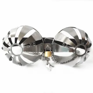 Modischer Keuschheitsgürtel-BH, BDSM, Bondage, Keuschheitsgürtel, Zubehör aus Edelstahl, verstellbare Büstenhalter-Rückhaltevorrichtung für Frauen