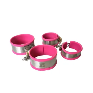 シリコン&ステンレススチール 手首足首フェティシズム ステンレススチール 大人のゲーム 男性と女性の大人のおもちゃ バッチ