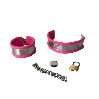 シリコン&ステンレススチール 手首足首フェティシズム ステンレススチール 大人のゲーム 男性と女性の大人のおもちゃ バッチ