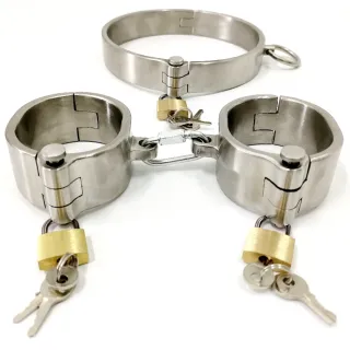 ブラックエンペラーメーカー新大人代替セックス玩具ポータブル304ステンレススチールボルトロック手錠と足首首輪