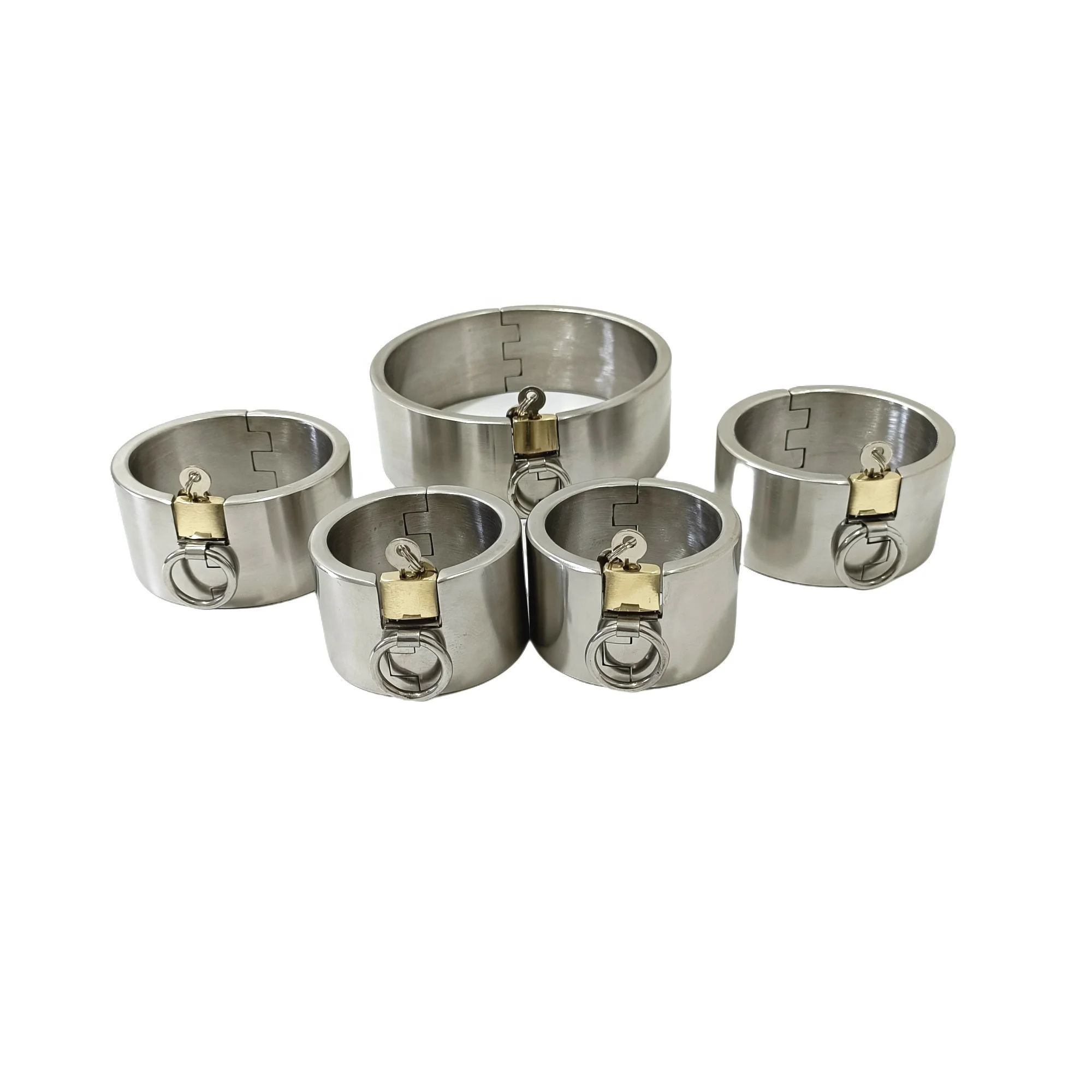 Black Emperor Hersteller 5 cm Höhe Alternative Sexspielzeug für Erwachsene Tragbare Handschellen und Knöchel aus 304 Edelstahl mit Riegelschloss