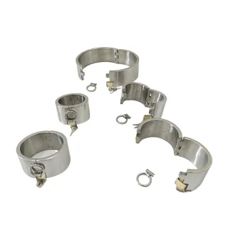 Black Emperor Hersteller 5 cm Höhe Alternative Sexspielzeug für Erwachsene Tragbare Handschellen und Knöchel aus 304 Edelstahl mit Riegelschloss