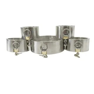 Black Emperor Hersteller 5 cm Höhe Alternative Sexspielzeug für Erwachsene Tragbare Handschellen und Knöchel aus 304 Edelstahl mit Riegelschloss