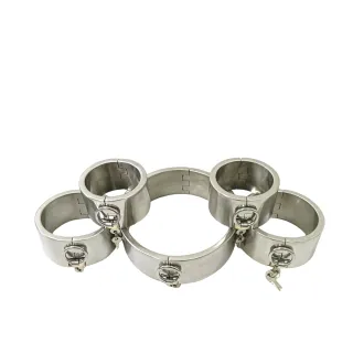 Black Emperor Hersteller 5 cm Höhe Alternative Sexspielzeug für Erwachsene Tragbare Handschellen und Knöchel aus 304 Edelstahl mit Riegelschloss