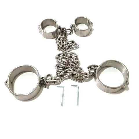Black Emperor Brand Stainless Steel Handcuffs Feet Handcuffs New Styles Adult Toys