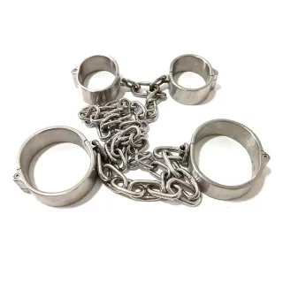 ブラックエンペラーブランドステンレススチール手錠足手錠新スタイル大人のおもちゃ