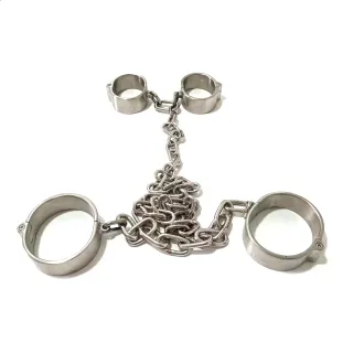 ブラックエンペラーブランドステンレススチール手錠足手錠新スタイル大人のおもちゃ