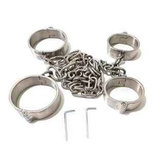 ブラックエンペラーブランドステンレススチール手錠足手錠新スタイル大人のおもちゃ