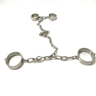 ブラックエンペラーブランドステンレススチール手錠足手錠新スタイル大人のおもちゃ