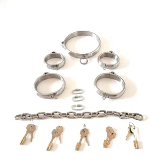 3個/セット 奴隷首輪+手首 セックス用+シャックル スチール拘束具 ボンデージハーネス 奴隷首輪 手首 BDSM フェチ セックスゲーム