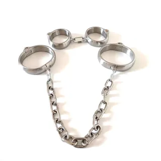 3個/セット 奴隷首輪+手首 セックス用+シャックル スチール拘束具 ボンデージハーネス 奴隷首輪 手首 BDSM フェチ セックスゲーム