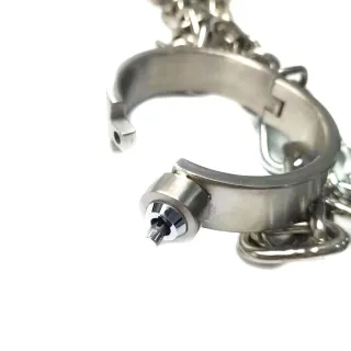 ブラックエンペラーステンレススチールプレスロックSMセックス手錠と足首拘束玩具大人のセックス玩具卸売