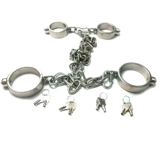 ブラックエンペラーステンレススチールプレスロックSMセックス手錠と足首拘束玩具大人のセックス玩具卸売