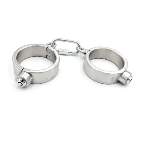 Black Emperor Stainless Steel Easy Unlock Wrist Adult Bondage Toy SM Sex Handcuffs Toy