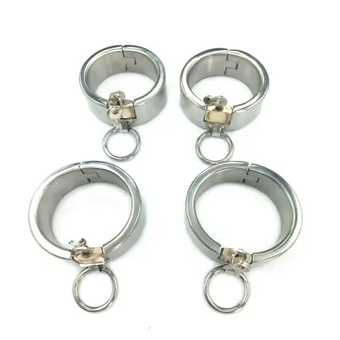 Black Emperor Top Stainless Steel Male Female Wrist Cuffs Metal Bondage Bdsm Fetish Sex Tools for Adult Games