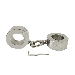 Black Emperor Schwere Handschellen aus Edelstahl 4 cm Höhe Männer und Frauen SM Spaß Bestrafung