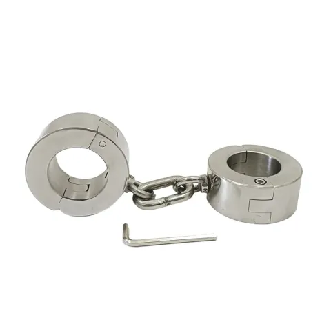 Zwarte Keizer Zware Roestvrijstalen Handboeien 4CM Hoogte Mannen en Vrouwen SM Plezier Straf