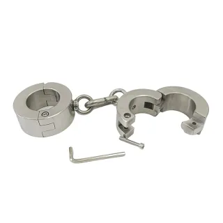 Black Emperor Schwere Handschellen aus Edelstahl 4 cm Höhe Männer und Frauen SM Spaß Bestrafung