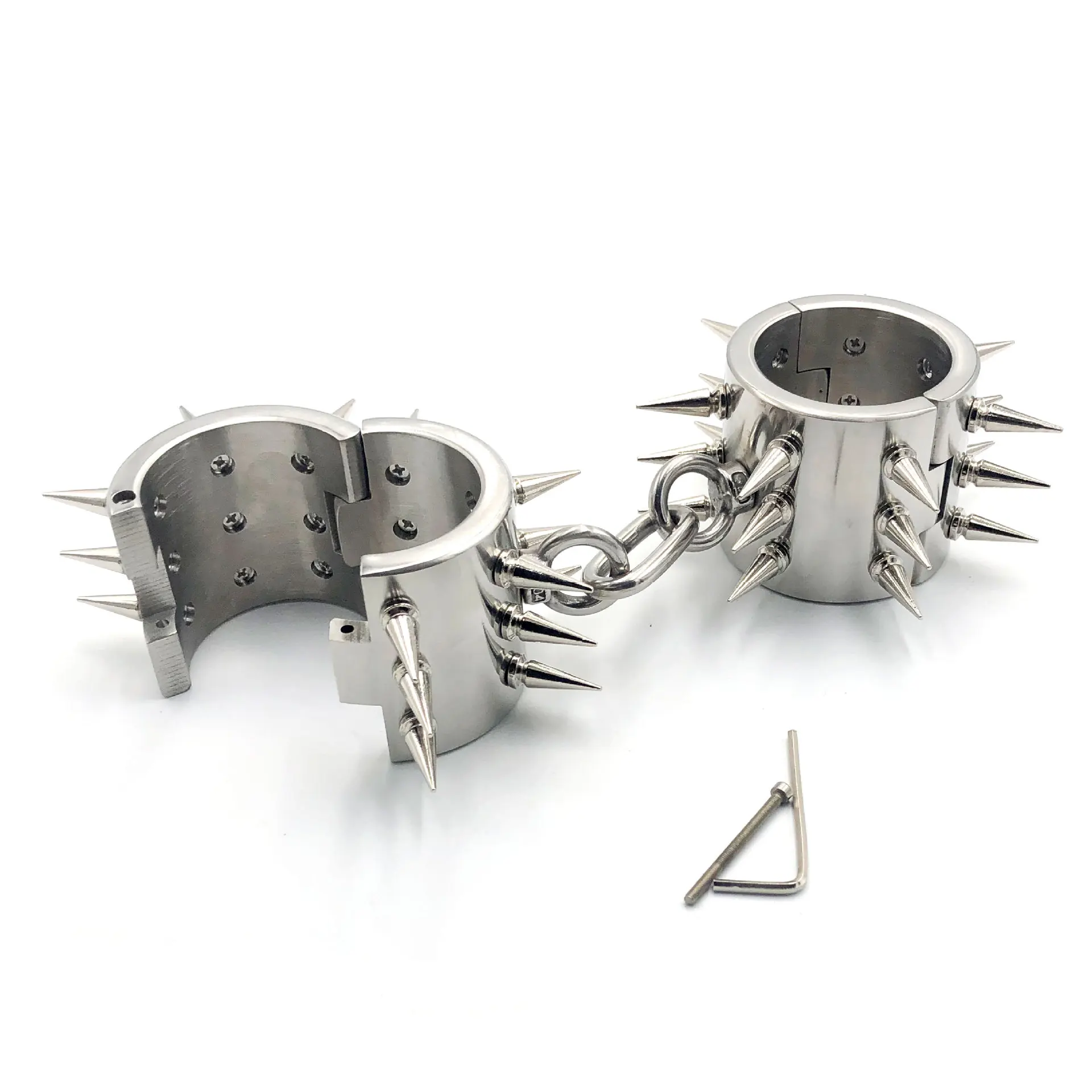 Black Emperor Adult Sex Bondage Toy Paar Hochwertige 6 cm Edelstahl-Handschellen mit Spikes BDSM Adult Sex Handschellen Spielzeug