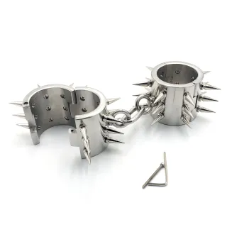 Black Emperor Adult Sex Bondage Toy Paar Hochwertige 6 cm Edelstahl-Handschellen mit Spikes BDSM Adult Sex Handschellen Spielzeug