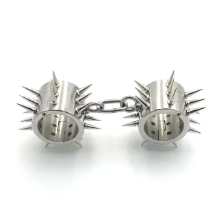 Black Emperor Adult Sex Bondage Toy Paar Hochwertige 6 cm Edelstahl-Handschellen mit Spikes BDSM Adult Sex Handschellen Spielzeug