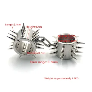 Black Emperor Adult Sex Bondage Toy Paar Hochwertige 6 cm Edelstahl-Handschellen mit Spikes BDSM Adult Sex Handschellen Spielzeug