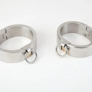 トップステンレススチール男性足首カフスメタルボンデージレッグカフスBDSMフェチ奴隷拘束具シャックル大人のゲーム用セックスツール