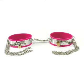 316L Edelstahl 4 Farbe Metall Oberschenkelring BDSM Bondage Set Beinschellen Silikonschutz Sexspielzeug für Paare