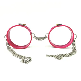 316L Edelstahl 4 Farbe Metall Oberschenkelring BDSM Bondage Set Beinschellen Silikonschutz Sexspielzeug für Paare