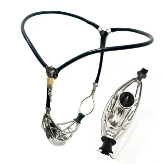 Black Emperor Edelstahl Neuer Keuschheitsgürtel für Männer Unsichtbarer Peniskäfig Halbhohlkäfig