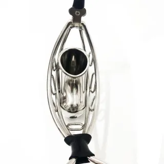 Black Emperor Edelstahl Neuer Keuschheitsgürtel für Männer Unsichtbarer Peniskäfig Halbhohlkäfig