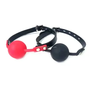 Mundknebel, Sexspielzeug, Farben, Silikon-Ballsklavenknebel mit schwarzen PU-Lederriemen für Paare, Spiele für Erwachsene, Erotikspielzeug