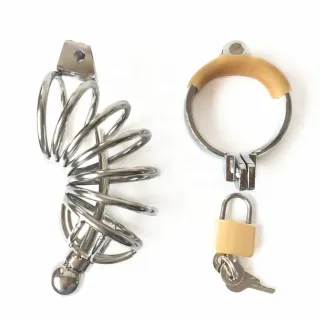 コックロック ステンレススチール ロック可能ペニスケージ ペニスコックリングスリーブ 男性用貞操帯 ケージベルト コックリング 大人のおもちゃ