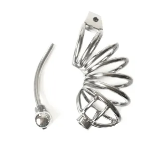 コックロック ステンレススチール ロック可能ペニスケージ ペニスコックリングスリーブ 男性用貞操帯 ケージベルト コックリング 大人のおもちゃ