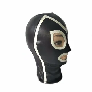 新しいレザー BDSM ボンデージ拘束具 漏れ目 口 ジッパー付き ボンデージフード ヘッドギア セックス アダルトゲーム セックス製品 女性