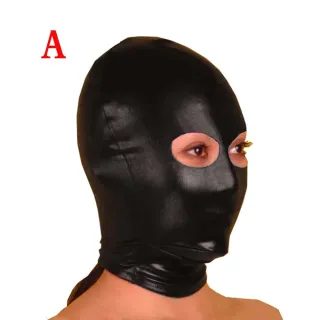 ブラックエンペラーSMファングルーヘッドカバー、窒息ボンデージ、男性と女性の大人のゲーム、楽しいおもちゃ、ブラックエラスティック、安全