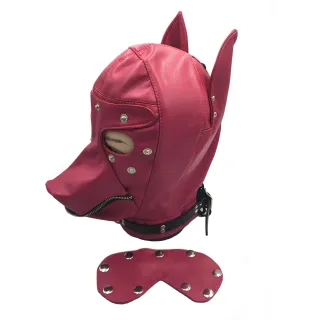 ブラックエンペラー新柄セクシーおもちゃ大人用レザーヘッドドレスコスプレフルフェイスボンデージレザードッグヘッドギア男性と女性用