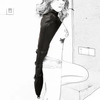 Black Emperor Schwarz Leder Einzelhandschuh Enge Krawatte Kleidung Sex Bindung Kleidung SM Erwachsene Produkte Großhandel