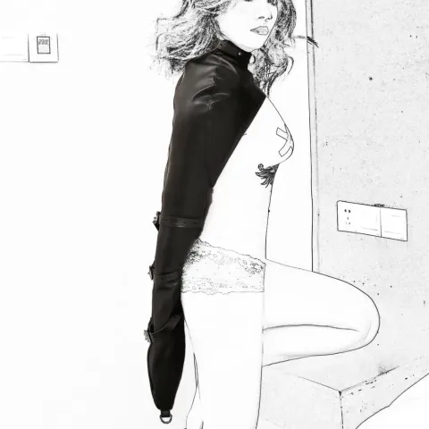 Black Emperor Black Leather Single Glove Tight Tie Clothes Sex Binding Clothes SM Adult Products Wholesale