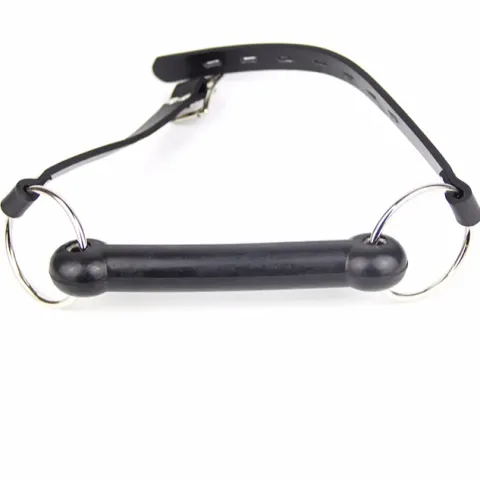 Hete Zwarte Seks Bondage Kunstleer Stok Mond Gag Hondenbot Harnas Stok Gag Fetisj Seks Speelgoed Volwassen Product Spellen