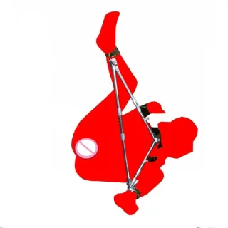 ホットセール ステンレススチール トライアングルバウンドプレーン BDSM ボンデージ 拘束具 レザーレッグカフス付き フェチ セックス玩具