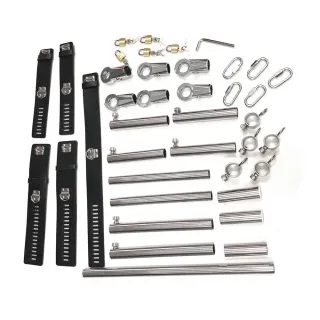 ホットセール ステンレススチール トライアングルバウンドプレーン BDSM ボンデージ 拘束具 レザーレッグカフス付き フェチ セックス玩具