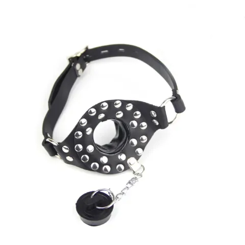 Adult Games Open Mouth Gag With Lid Constraint for Couple Leather Mouth Gag Slave Oral Fixation Stuffed Flirting SM Sex Toys