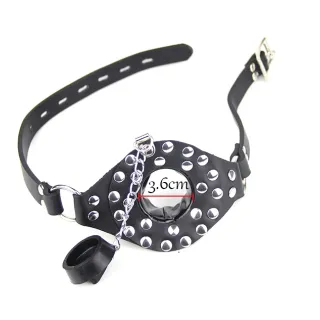 大人のゲーム オープンマウスギャグ 蓋付き カップル用 拘束 レザー マウスギャグ スレーブ 口腔固定 詰め物 いちゃつく SM セックス玩具