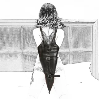 カップル向けの新しい大人のセックス玩具ボンデージフェチ モーブレザーアームバインダーハーネスグローブボンデージ拘束具大人のゲームセックス製品