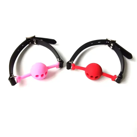 Black Emperor's New Leather Perforated Mouth Plug Adult Fun Toy Mouth Plug Safety and Health Popular Style