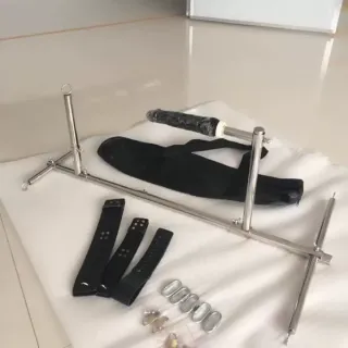 フェチ BDSM ボンデージ ステンレススチール レザーハーネス ハンド 足首 首輪 ディルド ペニス おもちゃ